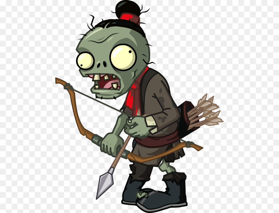 Transparent Zombie Clipart Zombies Halloween Plantas Vs Zombies, Weapon, Person, Bow Free Png Download