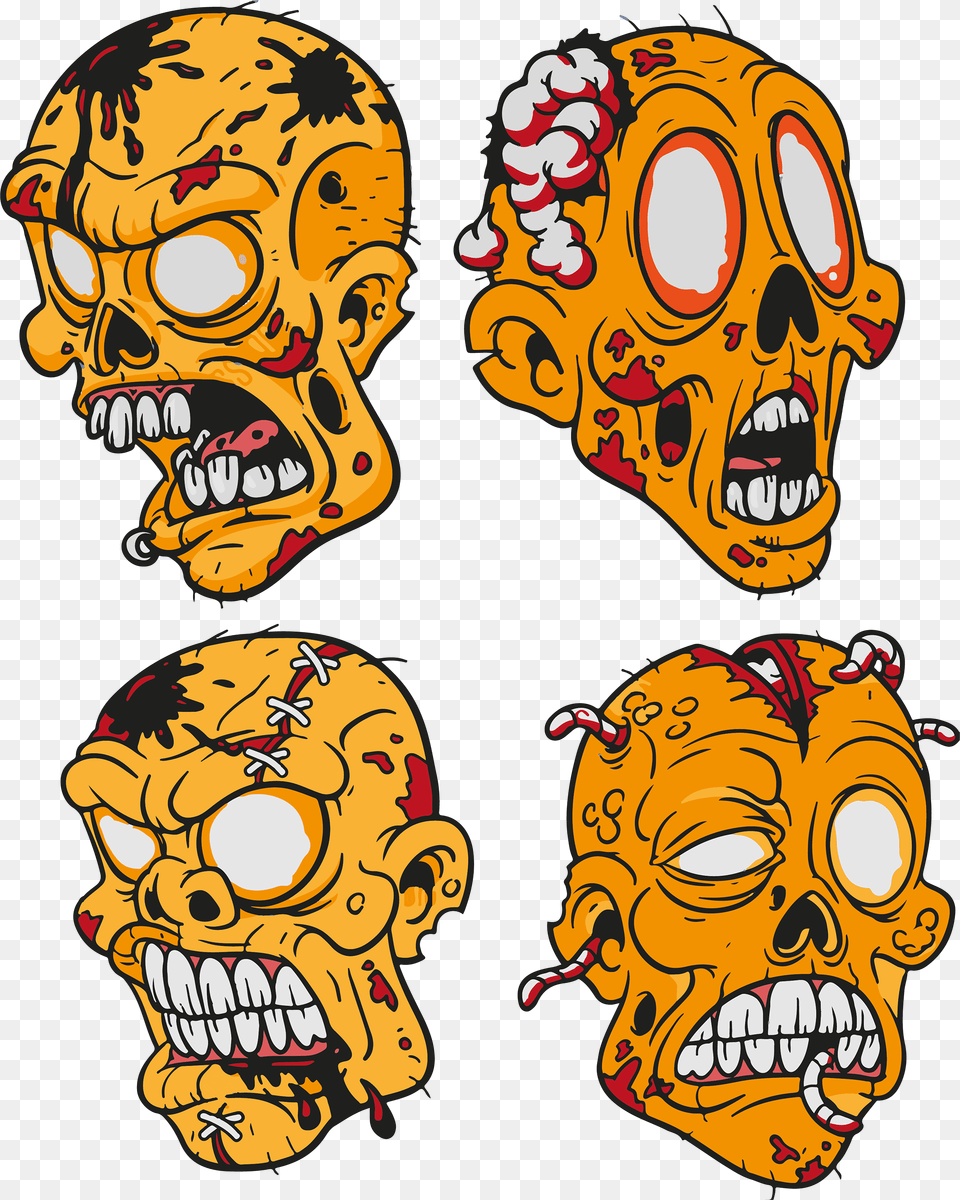Transparent Zombie Head Clip Art Cartoon Zombie Tattoo Designs, Baby, Person Free Png