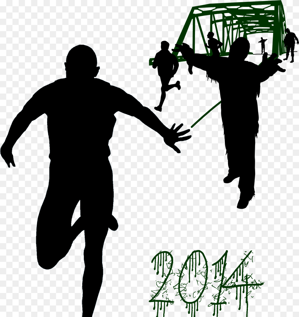 Transparent Zombie Silhouette Run Foz Run 2019, Light, Person, Badminton, Sport Png Image