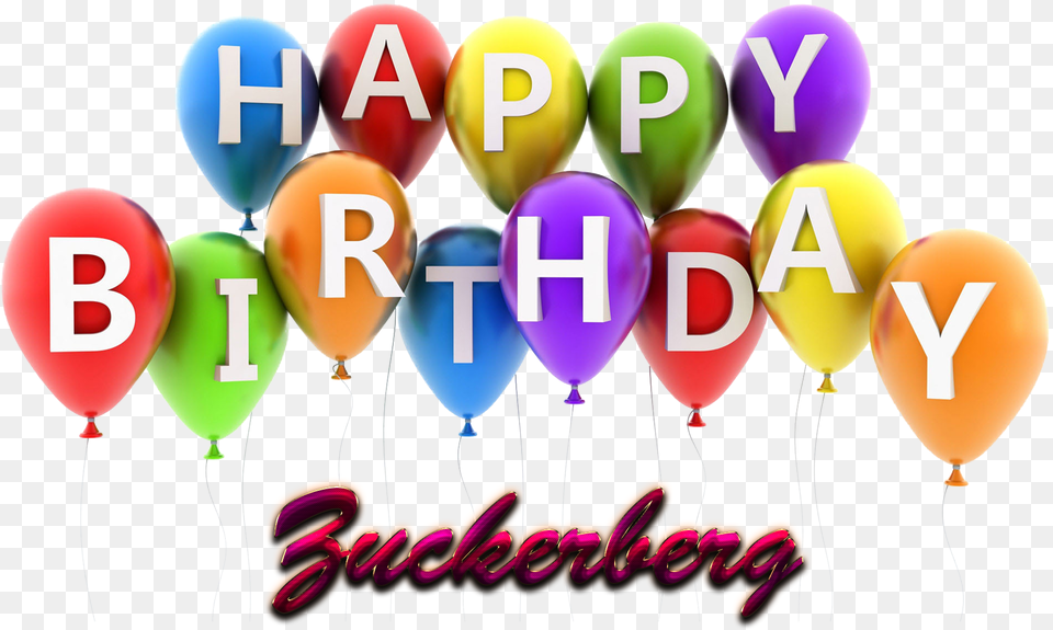 Transparent Zuckerberg Happy Birthday Anthony With Balloons, Balloon Png