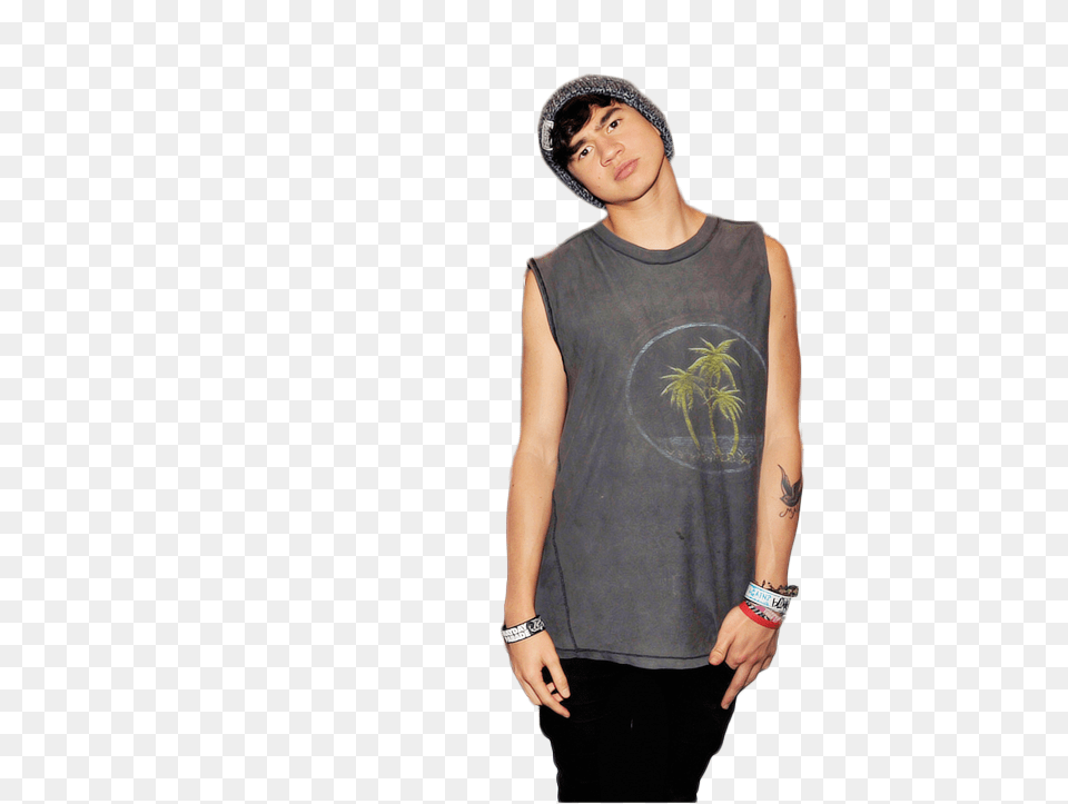 Transparents Calum Hood, Clothing, T-shirt, Person, Hat Free Png Download