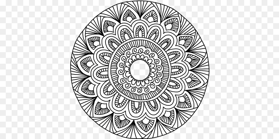 Transparents Mandala Black And White, Art, Doodle, Drawing, Pattern Free Transparent Png