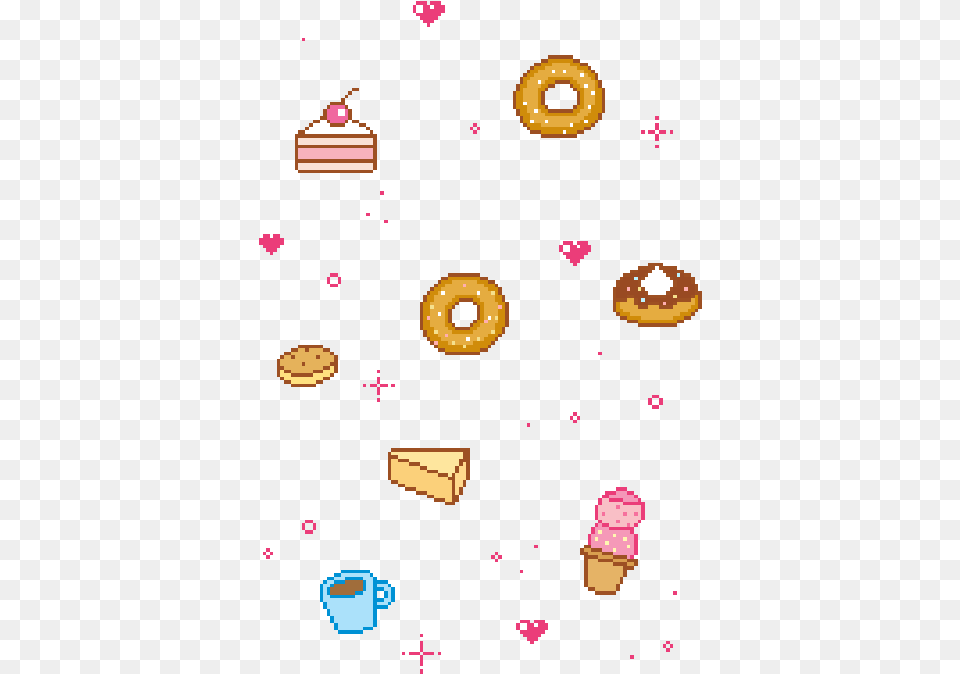 Transparents Pixel Art Kawaii Animated Gifs, Food, Sweets, Donut Png Image