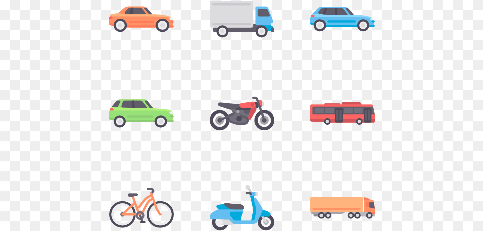 Transport 30 Icons Car Flat Icon, Moped, Motor Scooter, Motorcycle, Transportation Png Image