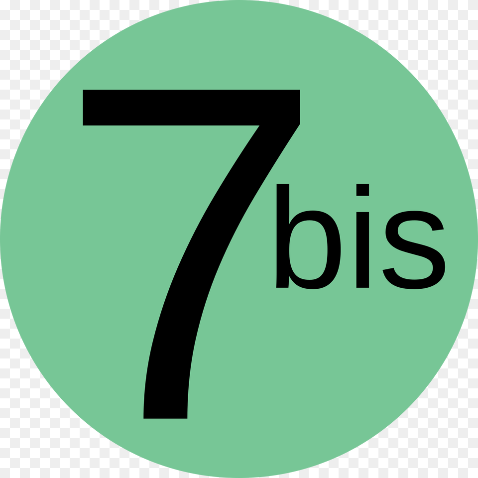 Transport Paris Metro Line 7 Bis, Number, Symbol, Text, Disk Png