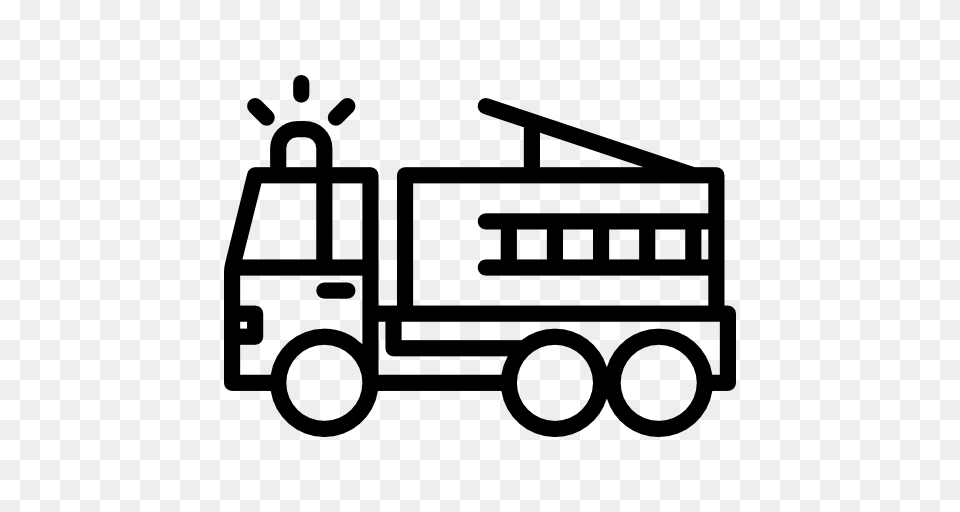 Transport Vehicle Automobile Emergency Fire Truck Icon, Gray Free Transparent Png
