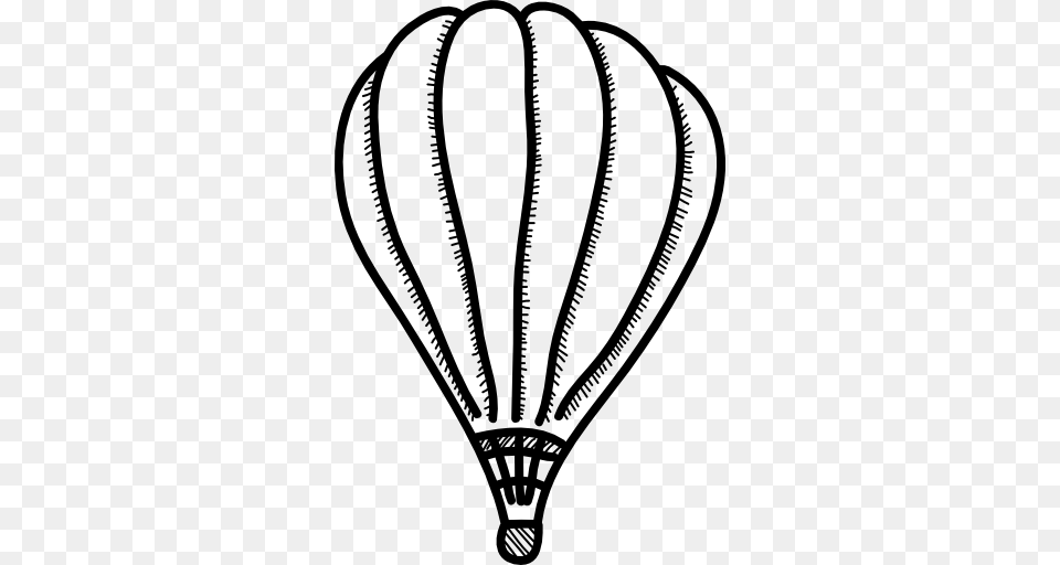Transportation Air Balloon Balloon Outlined Means Of Transport, Gray Free Png Download