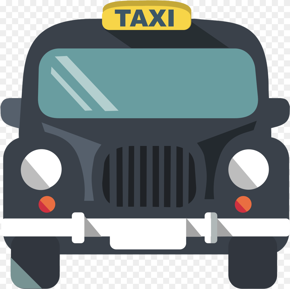 Transportation Clipart Cab Transparent Flat Illustration Car, Vehicle, Taxi, Moving Van, Van Png