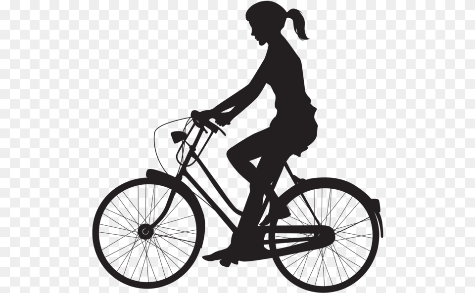 Transportation Cycling Bicycle Clip Art Female Cycling Silhouette, Machine, Wheel, Vehicle, Person Free Png Download