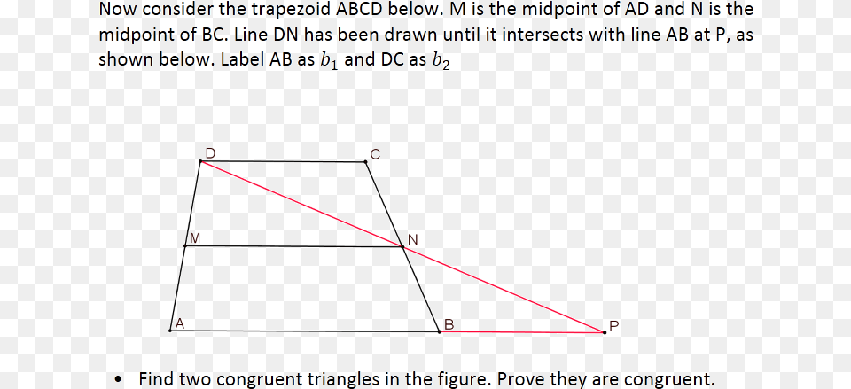Trapezoid Midsegment Proof Trapezoid, Triangle, Chart, Plot, Bow Free Png Download