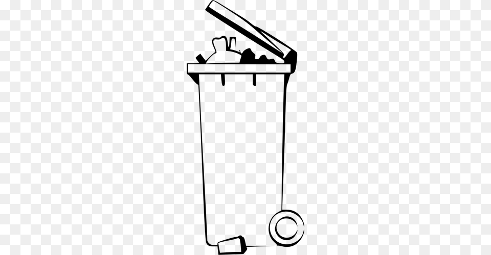 Trash Bin Vector Drawing, Gray Free Transparent Png