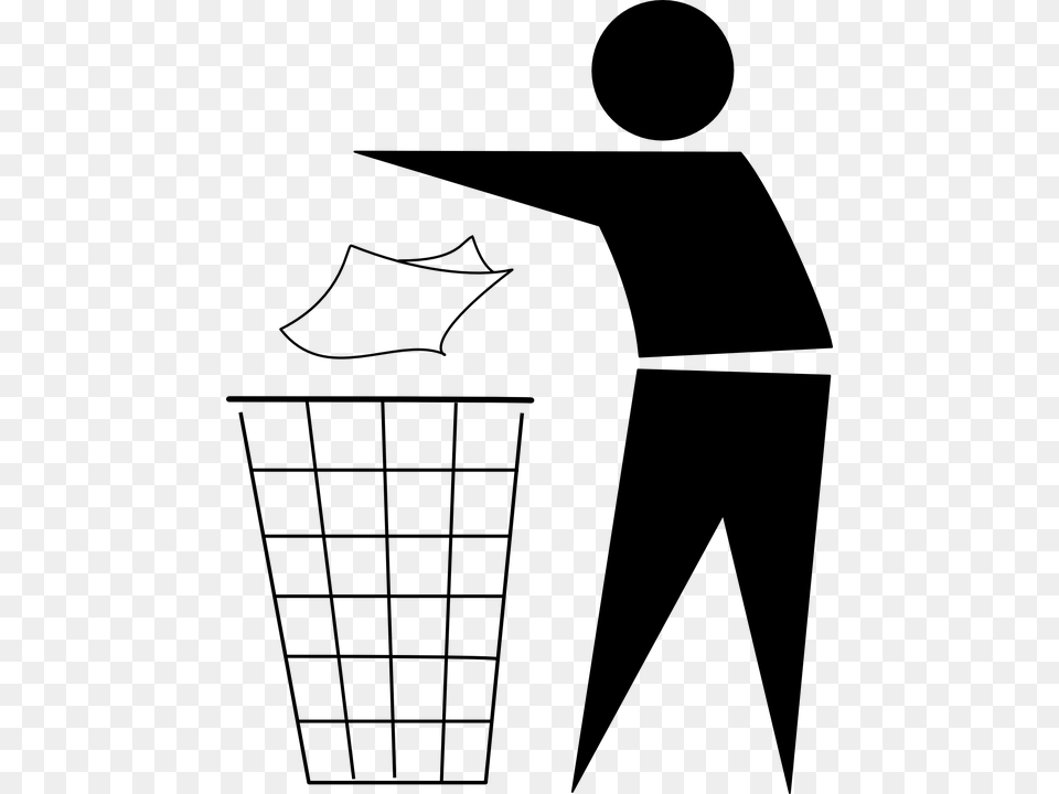 Trash Can Bin Garbage Trash Recycle Rubbish Keep Our Country Clean, Gray Free Transparent Png