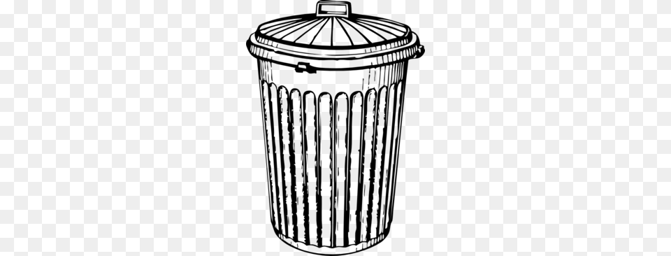 Trash Can Clipart, Gray Png