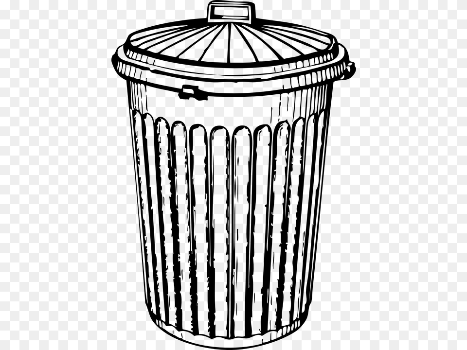 Trash Can Clipart Leftover Food, Gray Png Image
