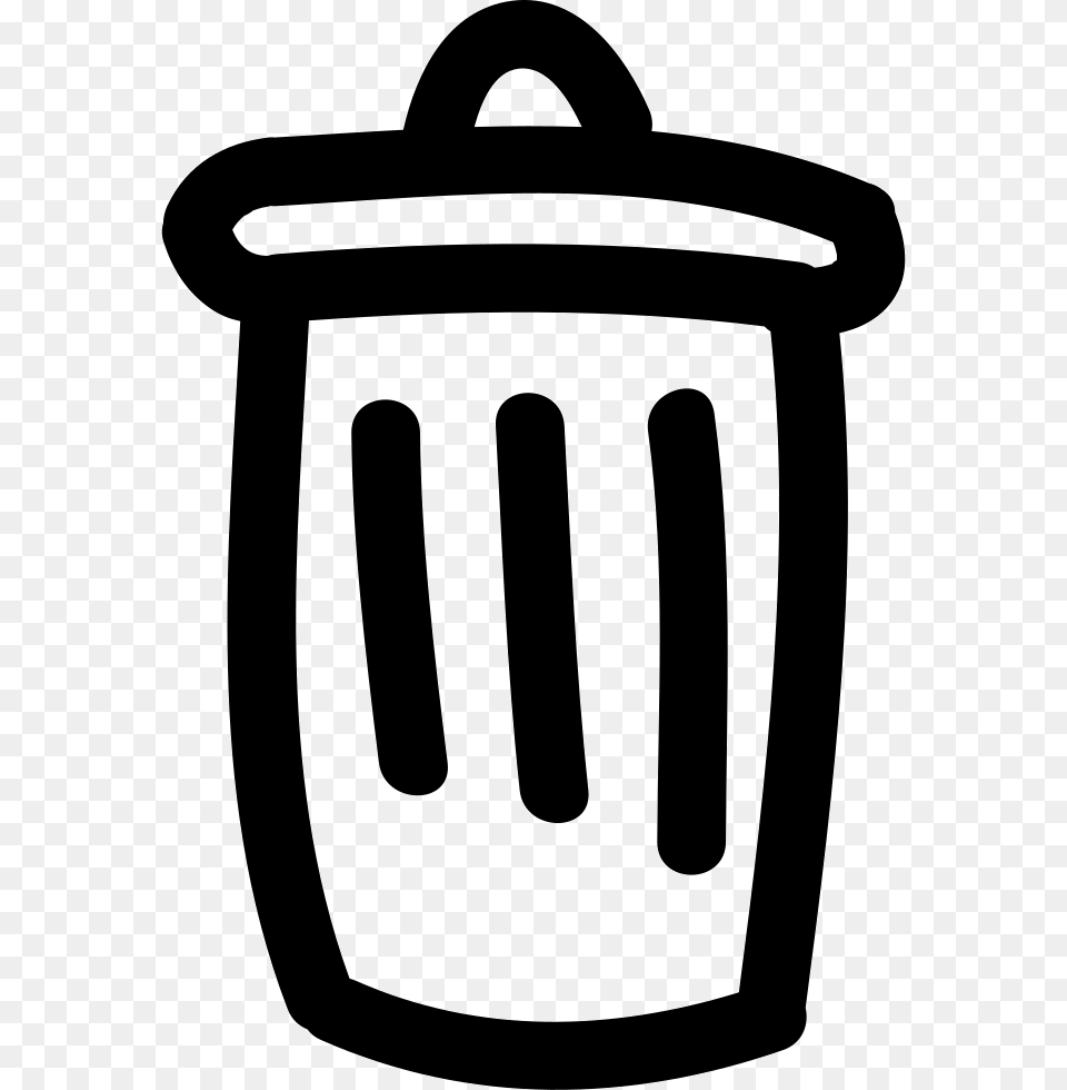 Trash Can Hand Drawn Symbol Drawn Trash Can, Stencil, Jar Free Png