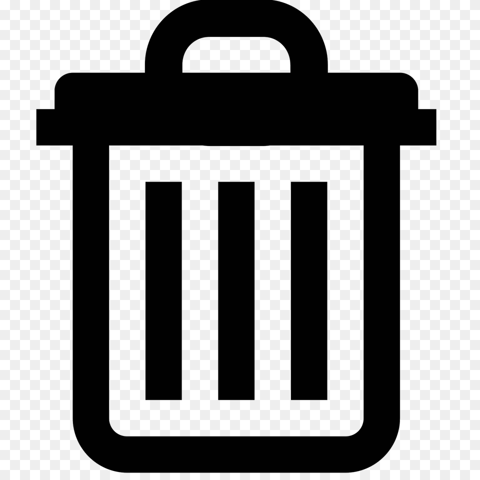 Trash Can Icon, Gray Free Png