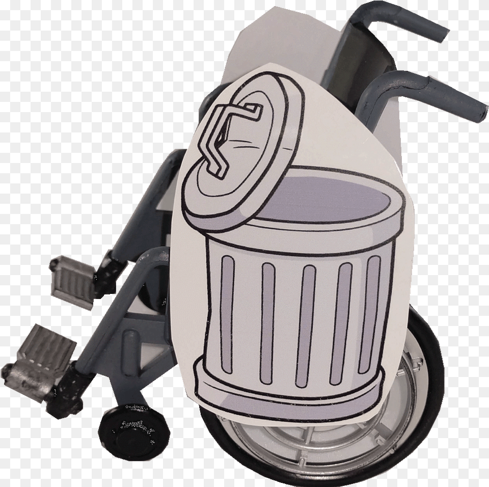 Trash Can In A Wheelchair, Wheel, Machine, Furniture, Tool Free Png Download