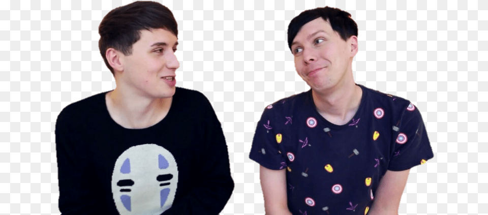 Trash Dan And Phil S Dan And Phil Transparent, T-shirt, Clothing, Teen, Photography Png Image