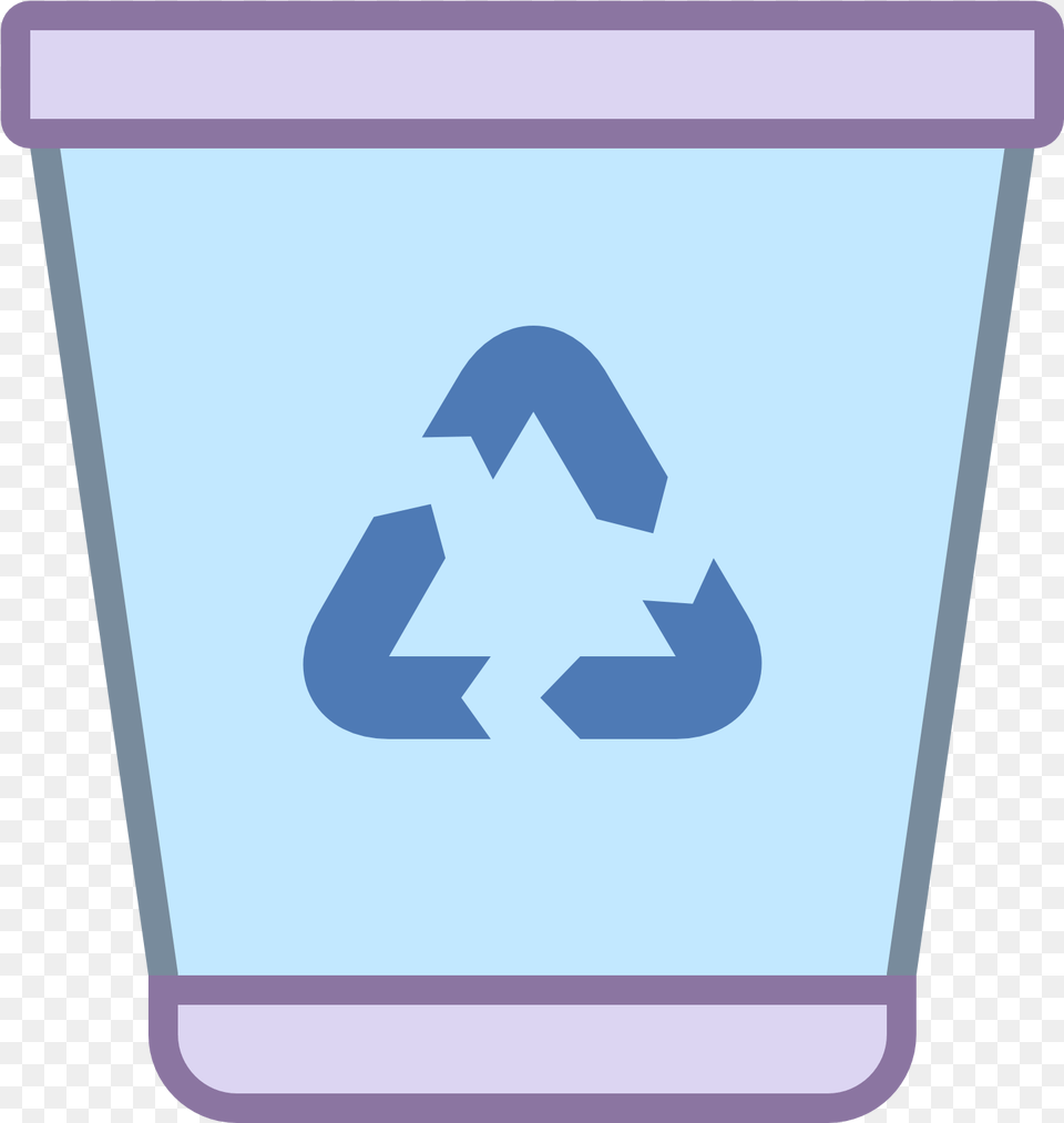 Trash Icon Blue, Recycling Symbol, Symbol Free Png Download
