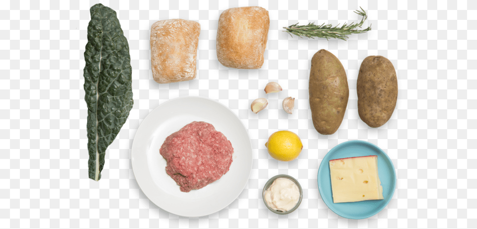 Trattoria Style Cheeseburgers With Crispy Rosemary Patty, Plate, Food, Sandwich, Produce Png