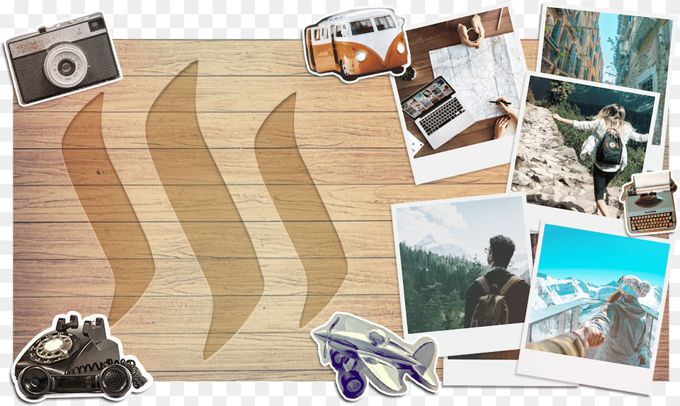 Travel, Wood, Art, Collage, Person Png Image