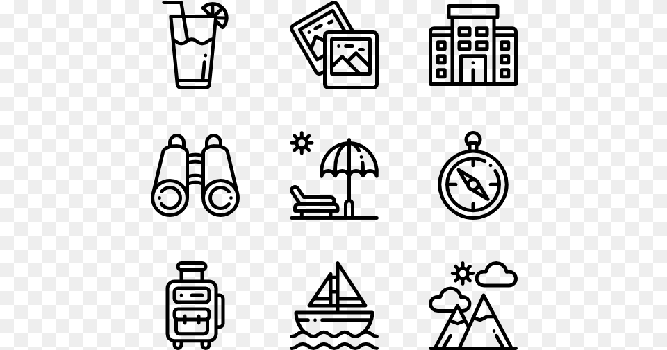Travel 50 Icons Building Icon Outline, Gray Free Png Download
