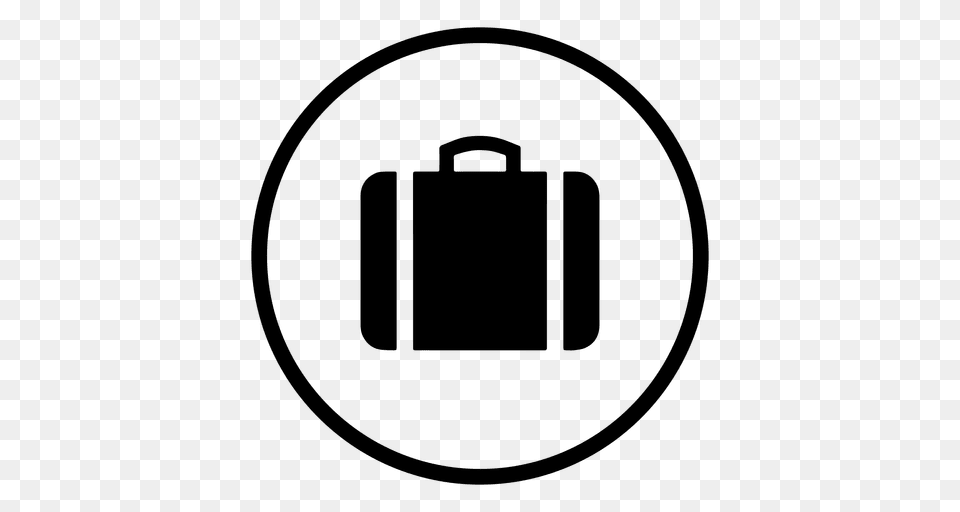 Travel Airport Round Icon Silhouette, Bag, Accessories, Handbag, Briefcase Free Transparent Png