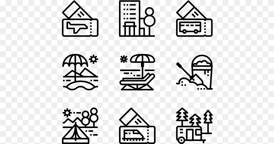 Travel And Holidays Design Icons, Gray Free Transparent Png
