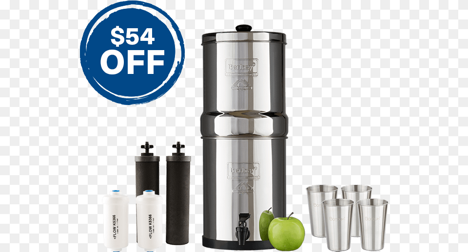 Travel Berkey Fluoride Bundle Berkey Water, Bottle, Shaker, Cup Png Image