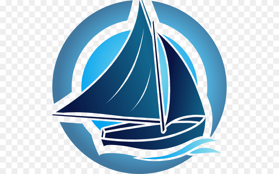 Travel Boat Blue Logo Boat Logo, Sailboat, Sphere, Transportation, Vehicle Free Png Download