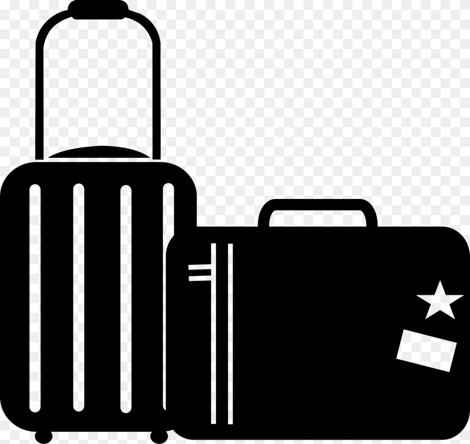 Travel Clipart Black And White, Baggage, Suitcase, Device, Grass Free Transparent Png