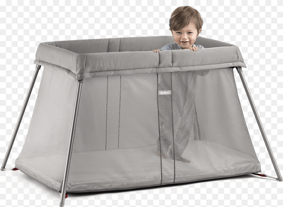 Travel Cot Easy Go Babybjorn Easy Go Travel Cot Greagr, Furniture, Male, Infant Bed, Person Png Image