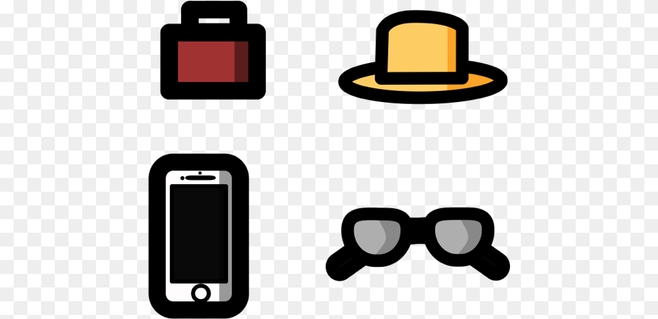 Travel Essentials Icons Smartphone, Clothing, Hat, Electronics, Mobile Phone Png Image