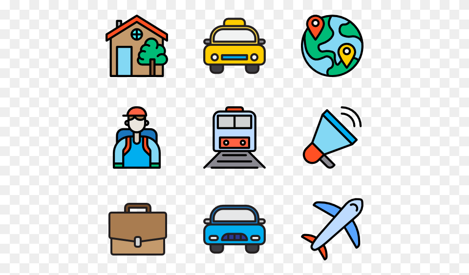 Travel Icons, Car, Vehicle, Person, Transportation Free Png