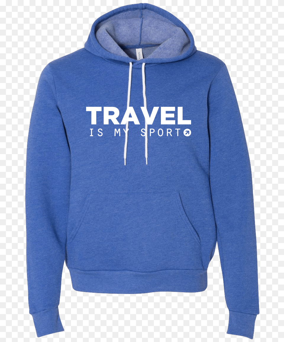 Travel Is My Sport Royal Hoodie Bella Canvas Hooded Pullover Sweatshirt, Clothing, Knitwear, Sweater, Hood Png