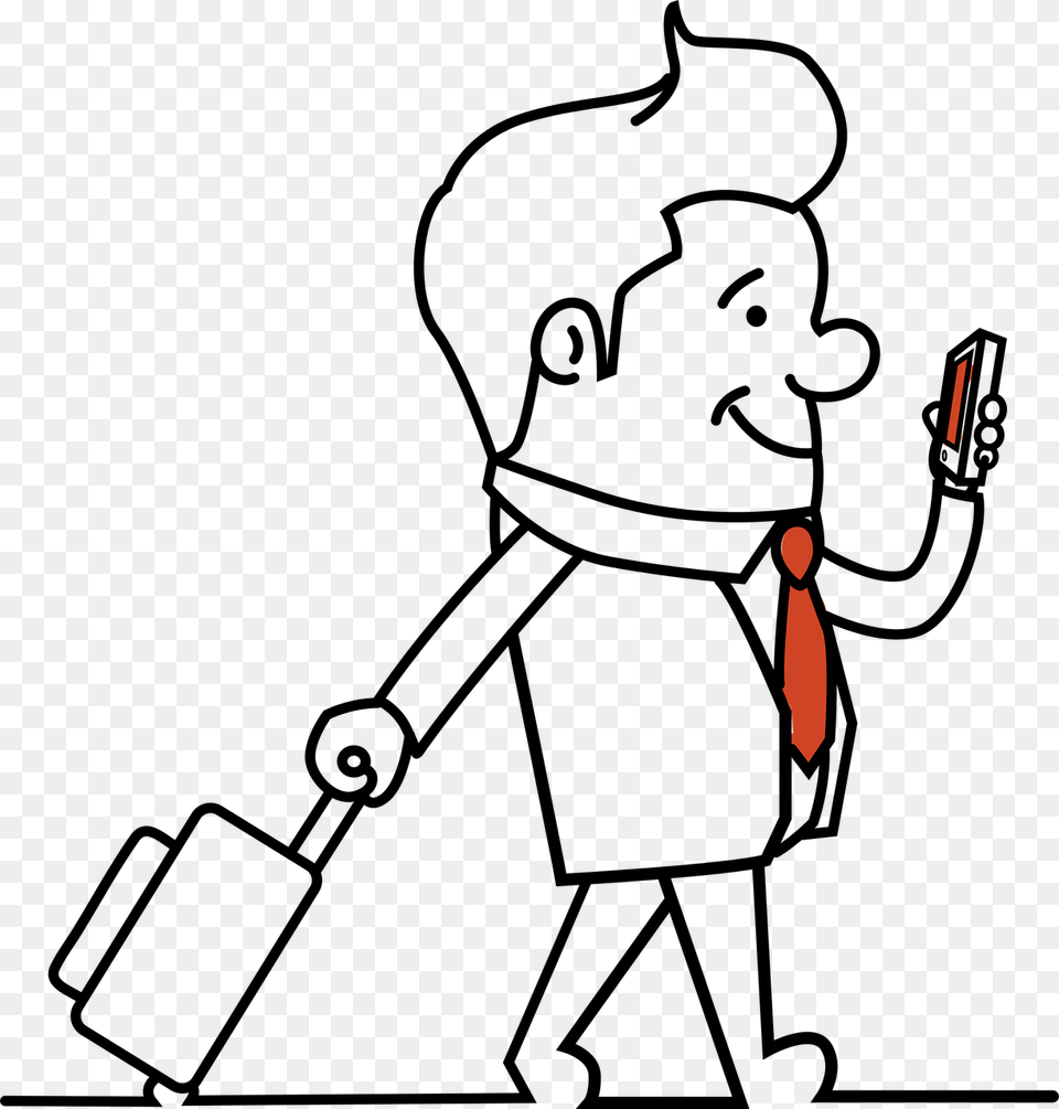 Travel Man Travel Smartphone Briefcase Suitcase L, Accessories, Formal Wear, Tie Png Image