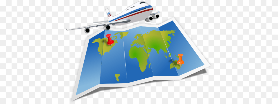 Travel Map Clipart, Aircraft, Airliner, Airplane, Transportation Free Png