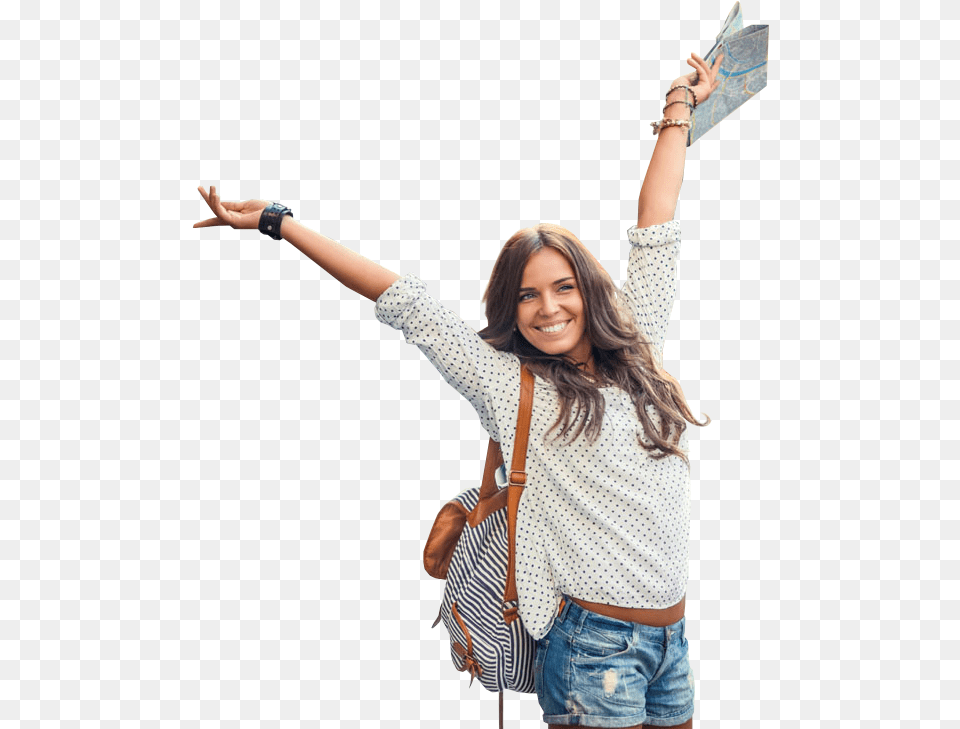 Travel Portfolio Categories Designshop Woman With Backpack, Happy, Smile, Person, Face Png