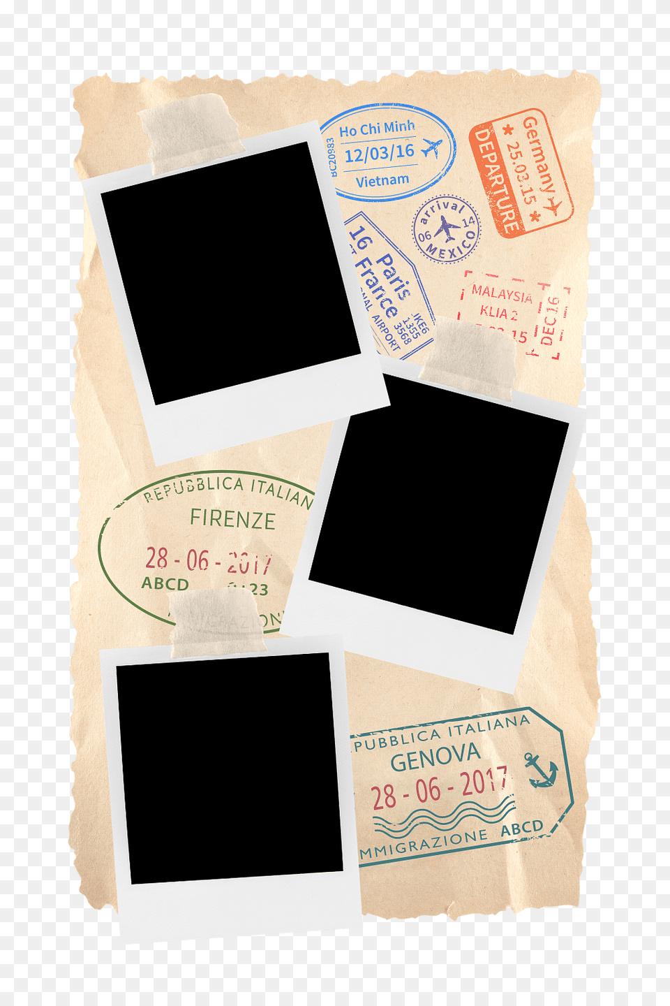 Travel Stamps Polaroid Template, Advertisement, Poster, Text, Blackboard Free Transparent Png