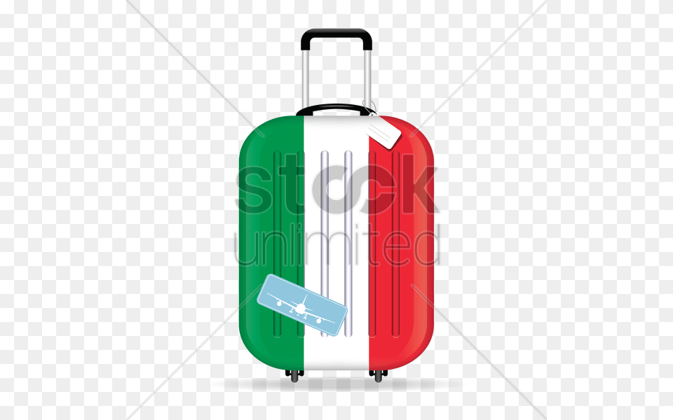 Travel Suitcase With Italy Flag Vector, Bottle, Dynamite, Weapon Free Transparent Png