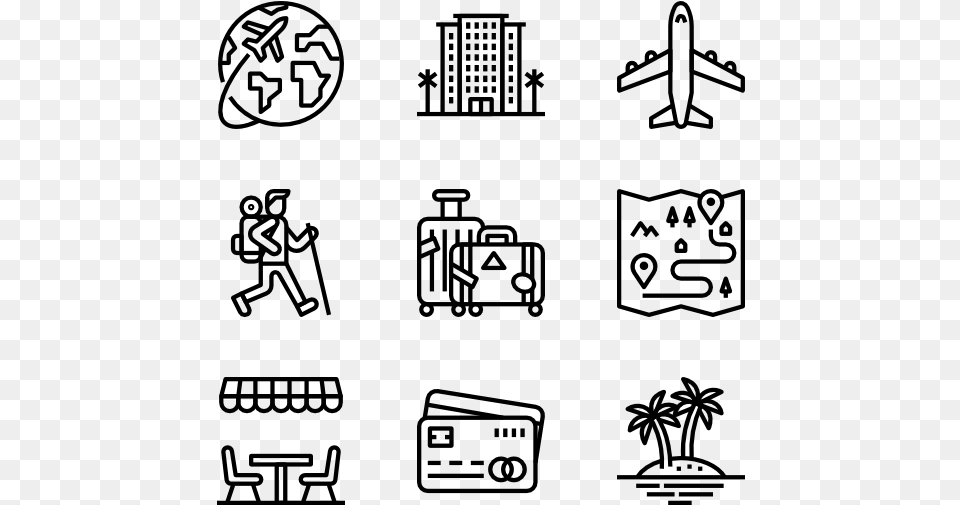 Travel Surf Icons, Gray Free Png Download