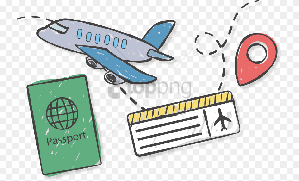 Travel Ticket Image With Transparent Background Ticket Travel, Aircraft, Transportation, Vehicle, Airliner Free Png Download