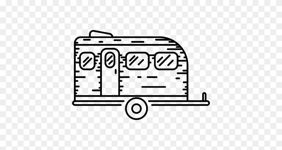 Travel Trailer Stroke Icon, Gray Png Image