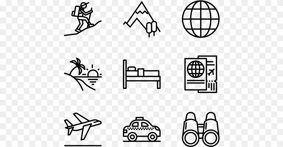 Travel Web Design Line Icon, Gray Free Png