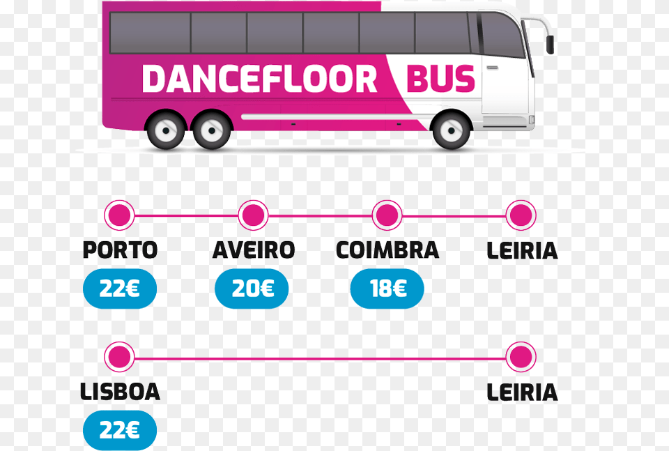 Travel With The Dancefloor Bus Bus, Transportation, Vehicle, Machine, Wheel Free Png Download