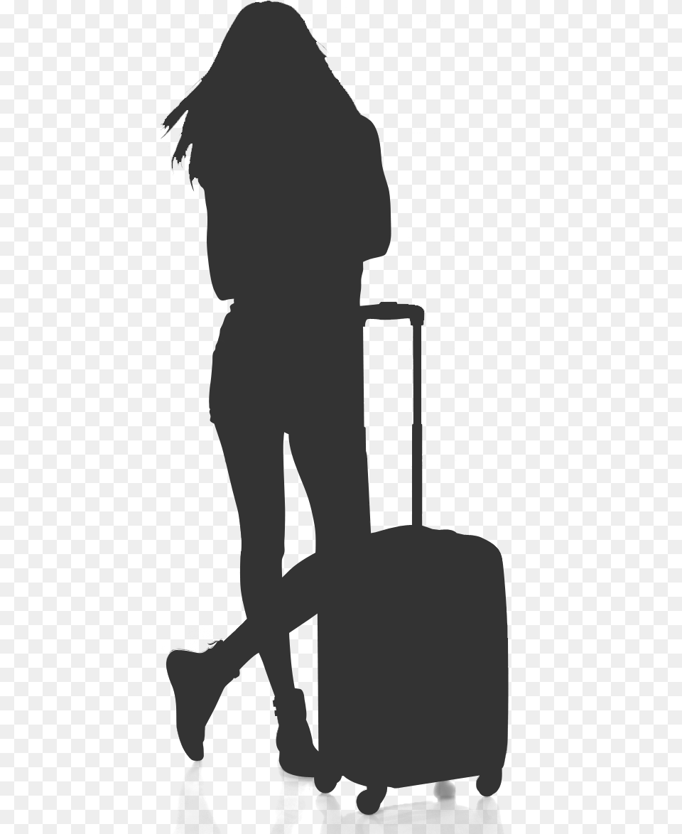 Travel Woman Icon, Silhouette, Gray, Text Free Png Download