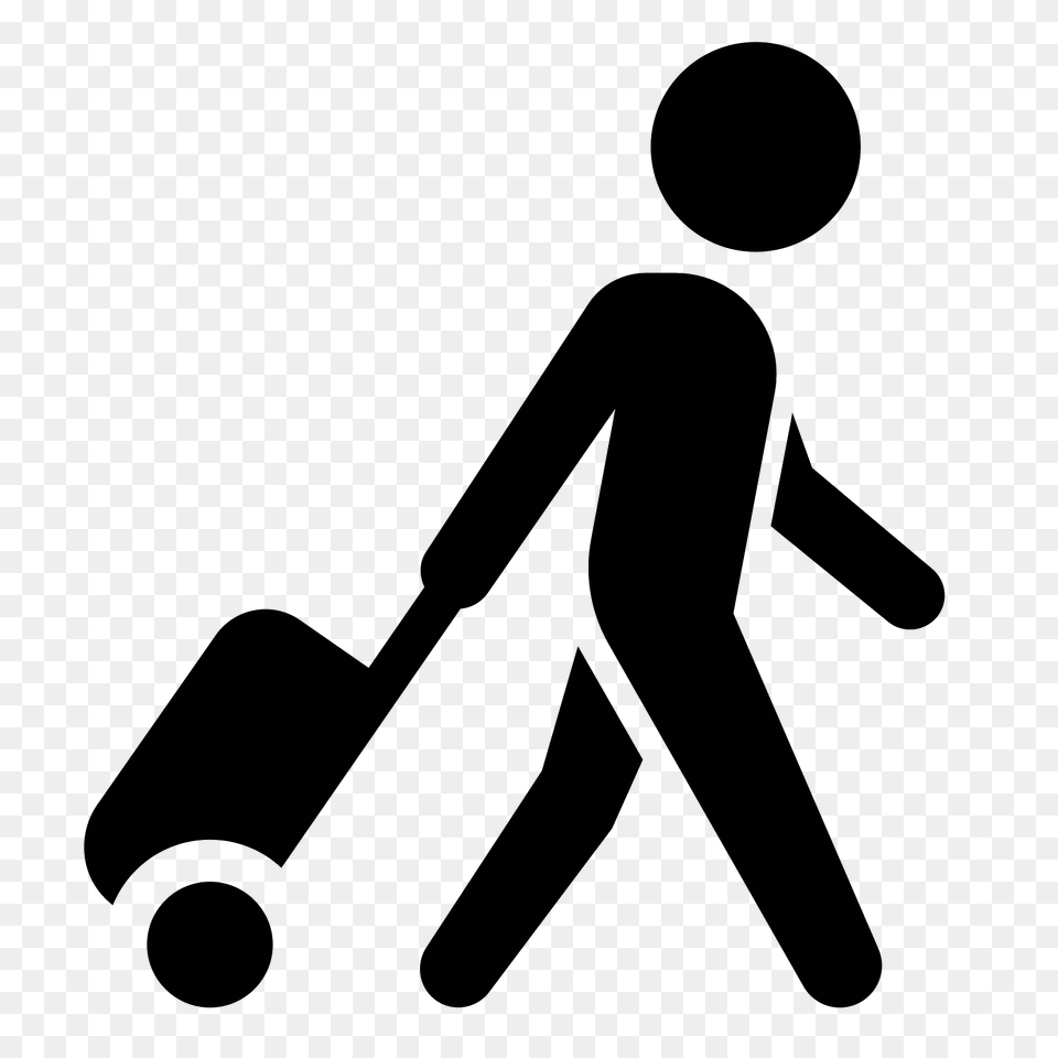 Traveler Filled Icon, Gray Png