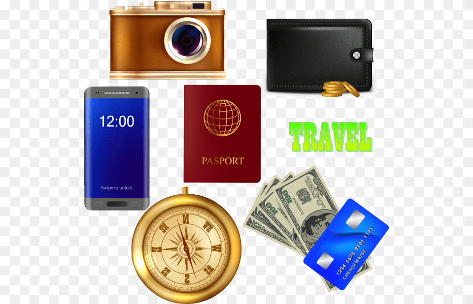 Travelerquots Set Icons Travel Suitcase Camera Travel, Electronics, Mobile Phone, Phone, Credit Card Png Image