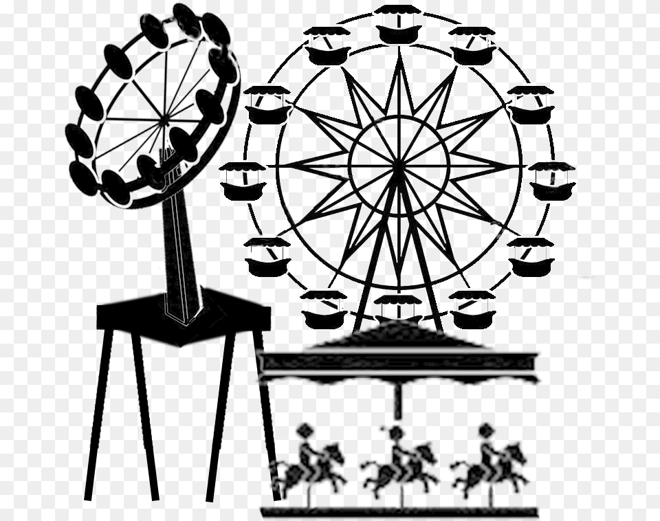 Traveling Carnivals Carnival Clipart Black And White, Amusement Park, Fun, Machine, Wheel Png