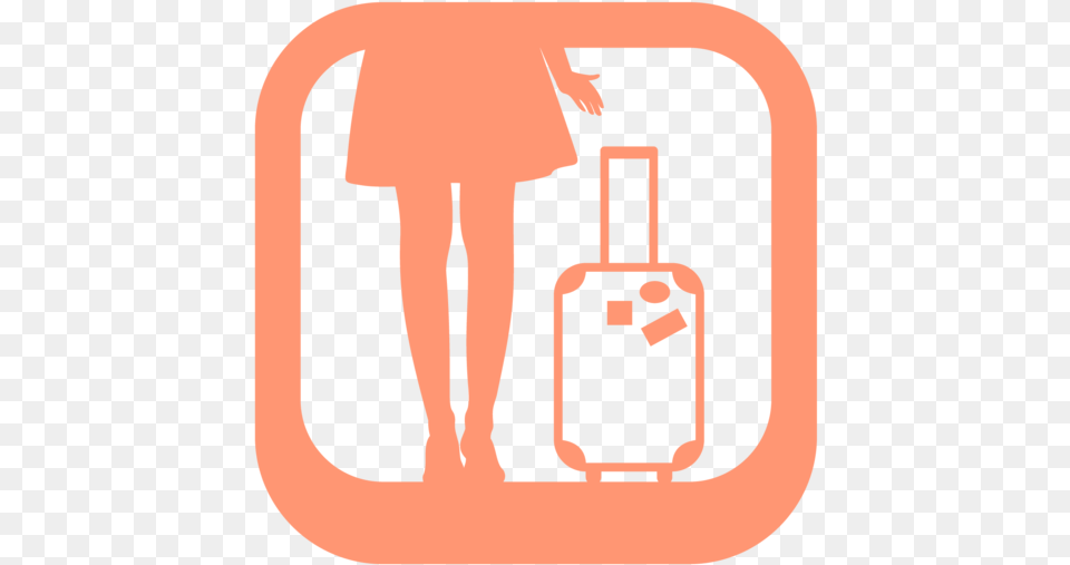 Traveling Clipart Woman Traveler Bungee Girl App Icon, Baggage, Suitcase, Device, Grass Free Png Download